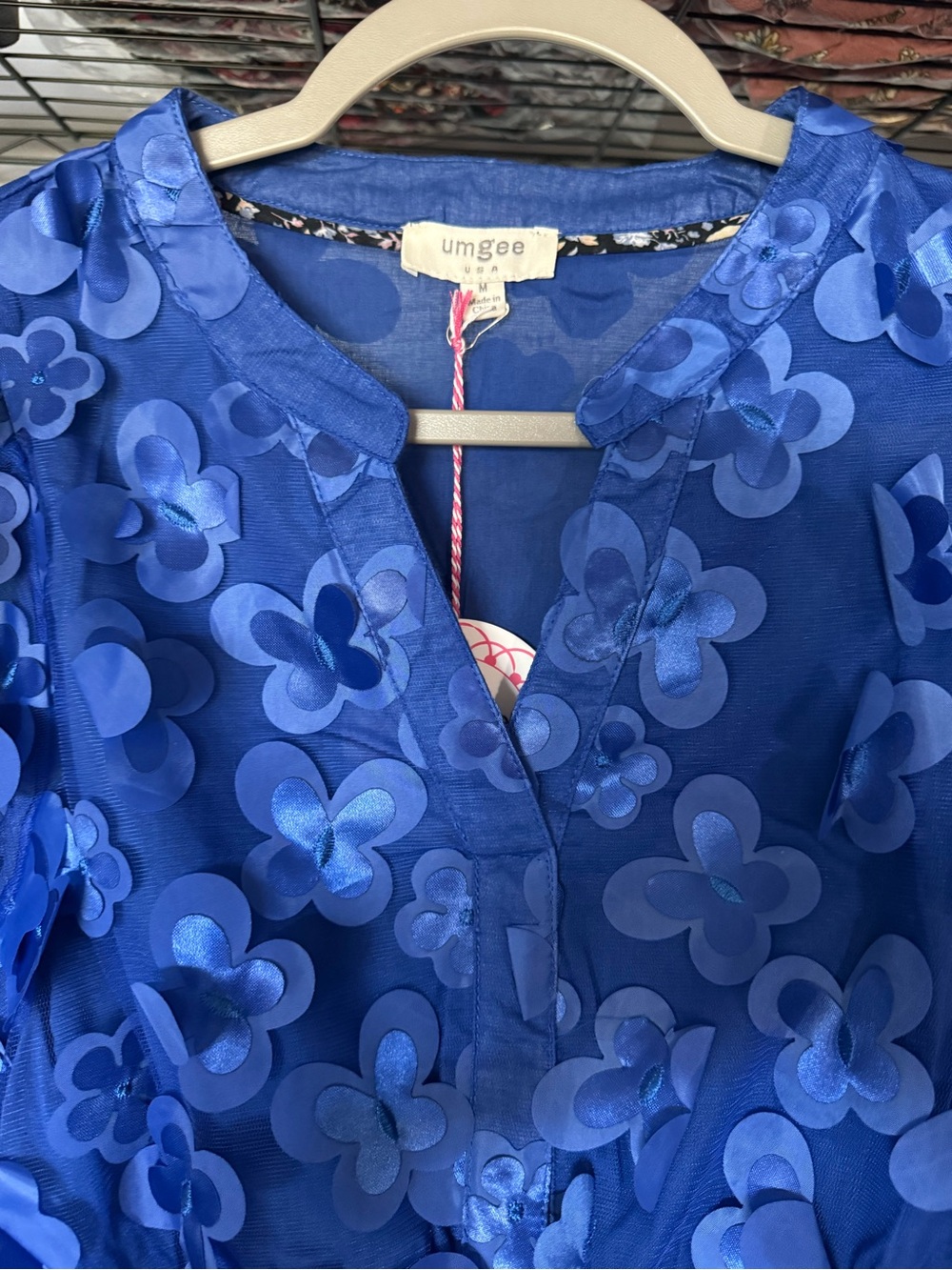 Umgee Royal Blue Floral Mini Dress - Picture 5 of 7
